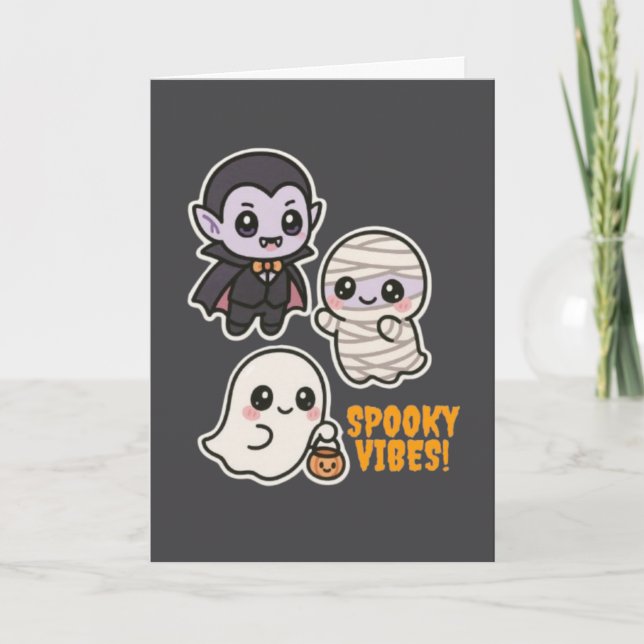 Cartão De Festividades Spooky Vibes (Frente)