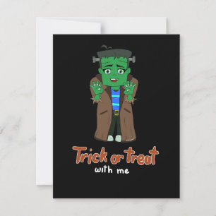 Cartão De Festividades Spoopy Frankenstein Trick ou Trate comigo