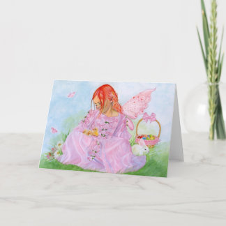 Cartão De Festividades Spring Easter Fairy Bunny Card