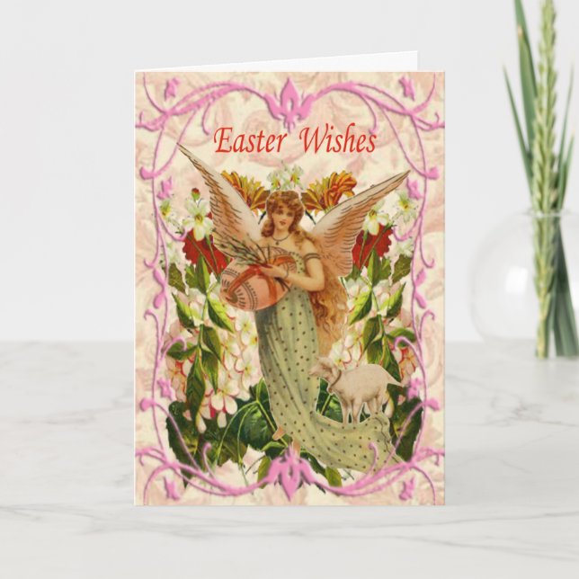 Cartão De Festividades Spring Garden Angel Easter Card (Frente)