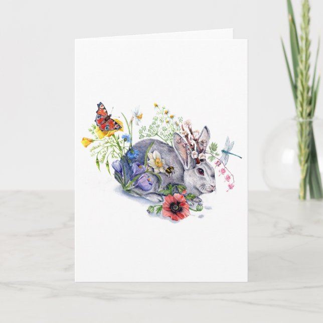 Cartão De Festividades Spring Jackalope (Frente)