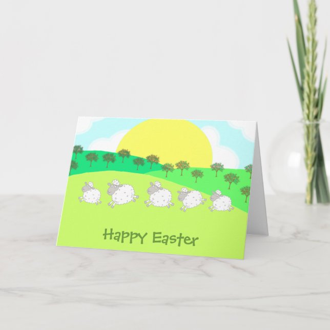 Cartão De Festividades Spring Lambs (Frente)