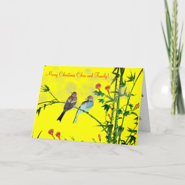 Cartão De Festividades Springtime Sparrows (Frente)