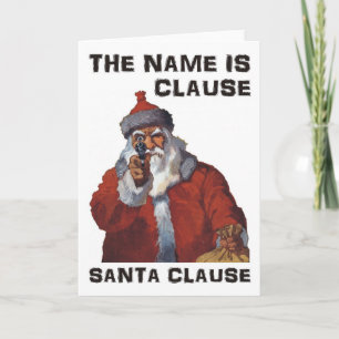 Cartão De Festividades Spy Santa Clause aiming a gun: Funny Christmas