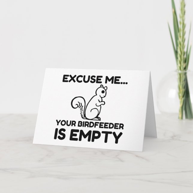 CARTÃO DE FESTIVIDADES SQUIRREL BIRDFEEDER VAZIO (Frente)