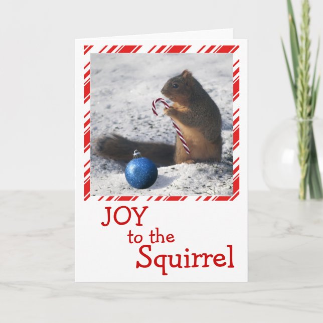 Cartão De Festividades Squirrel Christmas ornament greeting card (Frente)