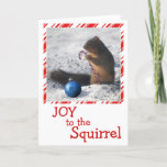 Cartão De Festividades Squirrel Christmas ornament greeting card<br><div class="desc">You can customize the message on the front of inside the card if you'd like.  Matching postage stamps are also available in my Zazzle store.</div>