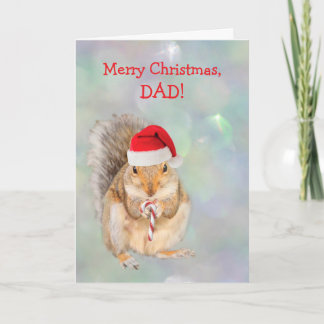 Cartão De Festividades Squirrel "For Dad" Cute Christmas
