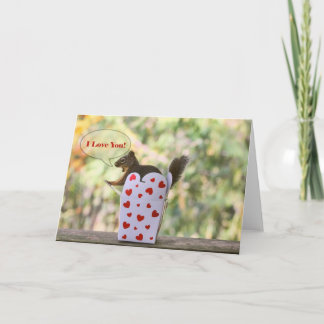 Cartão De Festividades Squirrel "I Love You" Valentine