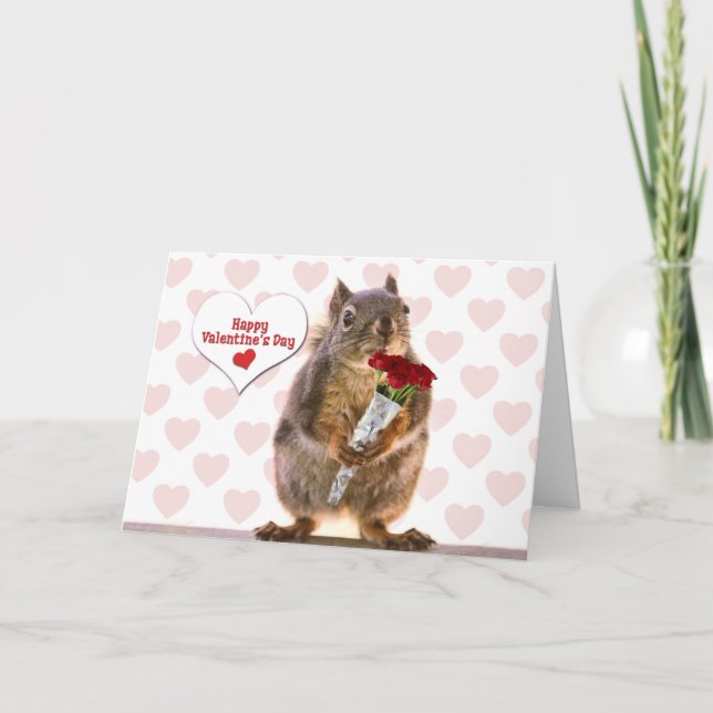Cartão De Festividades Squirrel Valentine (Frente)