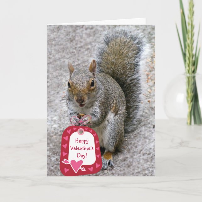 Cartão De Festividades Squirrel Valentine's Card (Frente)