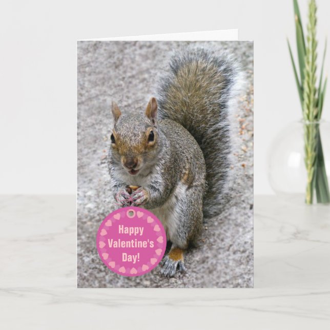 Cartão De Festividades Squirrel Valentine's Day Card (Frente)