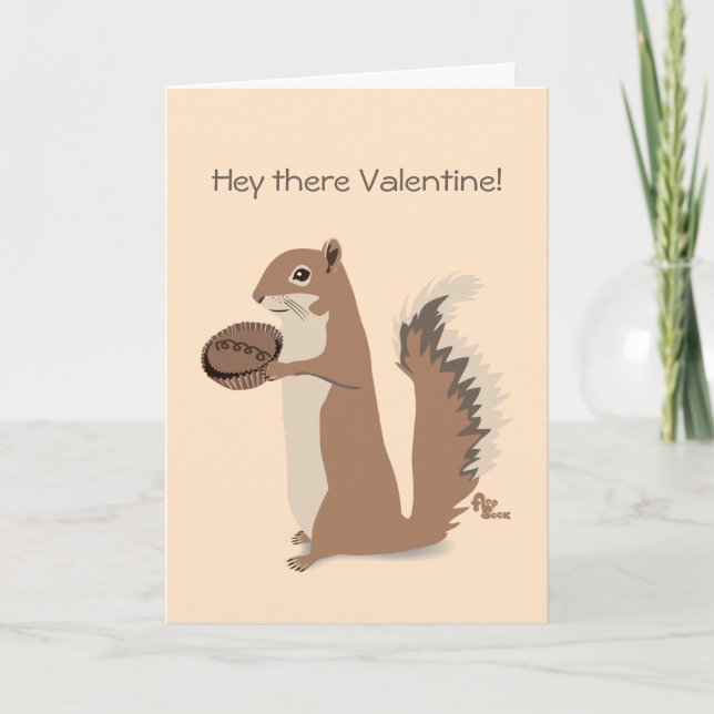 Cartão De Festividades Squirrel Valentine's Day Card (Frente)