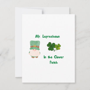 Cartão De Festividades Sr. Leprechaun no Clover Patch em um