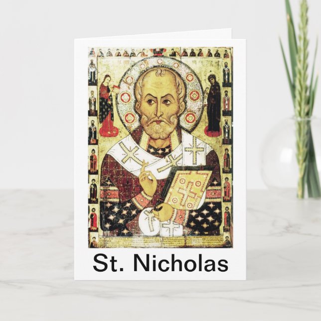 Cartão De Festividades St. Nicholas Christmas Card (Frente)