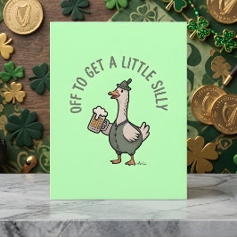 Cartão De Festividades St Patrick Days Funny Drinking Goose