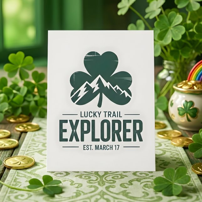 Cartão De Festividades St Patrick Days Mountain Trail Lucky (Criador carregado)