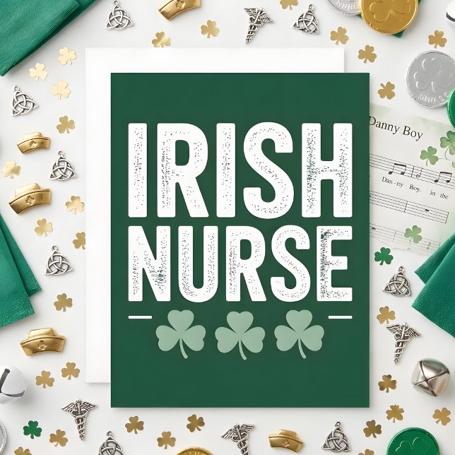 Cartão De Festividades St Patrick’s Day Card Irish Nurse (Criador carregado)