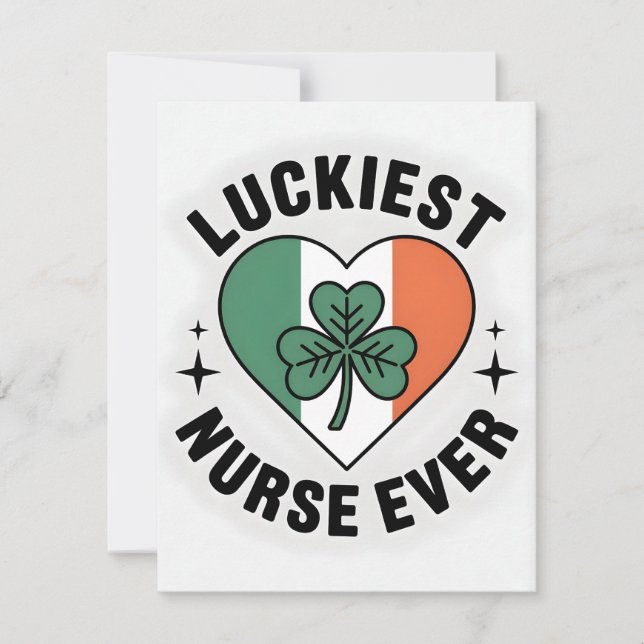 Cartão De Festividades St Patrick’s Day Card Nurse Wife (Frente)