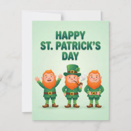 Cartão De Festividades St Patrick's Day Card for Kids Leprechaun