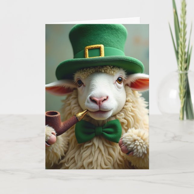 Cartão De Festividades St. Patrick's Day Ewe Card (Frente)