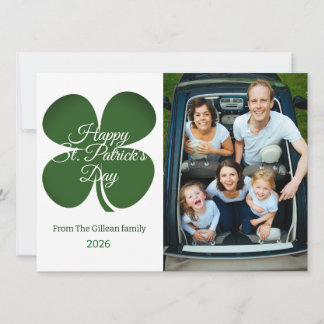 Cartão De Festividades St. patrick's day Green Shamrocks family photo