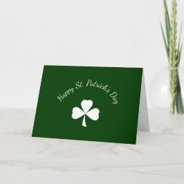 Cartão De Festividades St. Patrick's Day Simple Shamrock Green