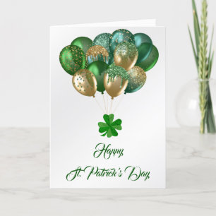 Cartão De Festividades St Patricks Green Balloons Shamrock
