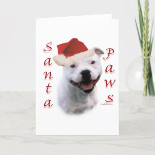 Cartão De Festividades Staffordshire Bull Terrier Santa Paws