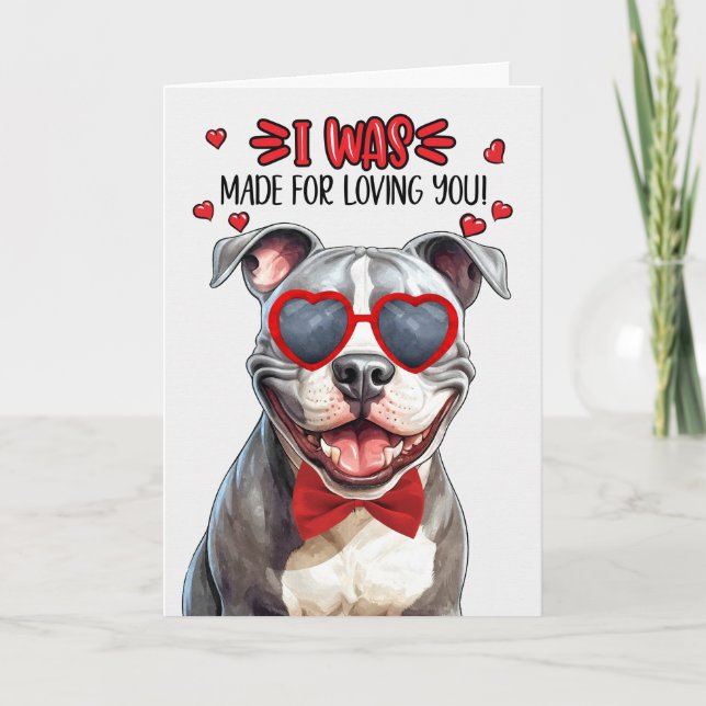 Cartão De Festividades Staffordshire Terrier Dog Loving You Namorados (Frente)