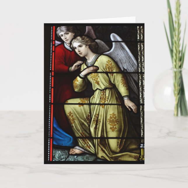 Cartão De Festividades Stained Glass Angel Blank Card (Frente)