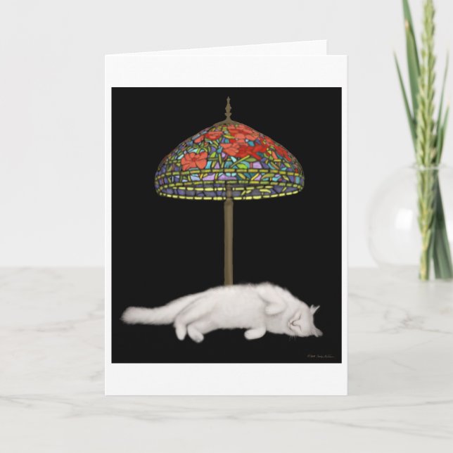 Cartão De Festividades Stained Glass Cat Sunlamp Card (Frente)
