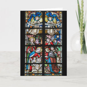Cartão De Festividades Stained Glass Christmas Card