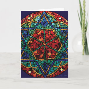 Cartão De Festividades Stained Glass Mosaic Season's Greetings Card