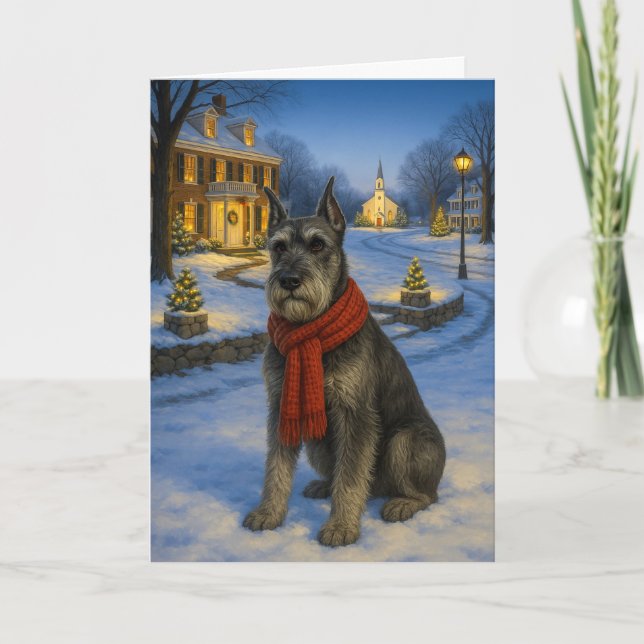 Cartão De Festividades Standard Schnauzer Holiday Card (Frente)