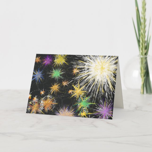 Cartão De Festividades Star of Wonder with Space Stars Xmas Modern Art (Frente)