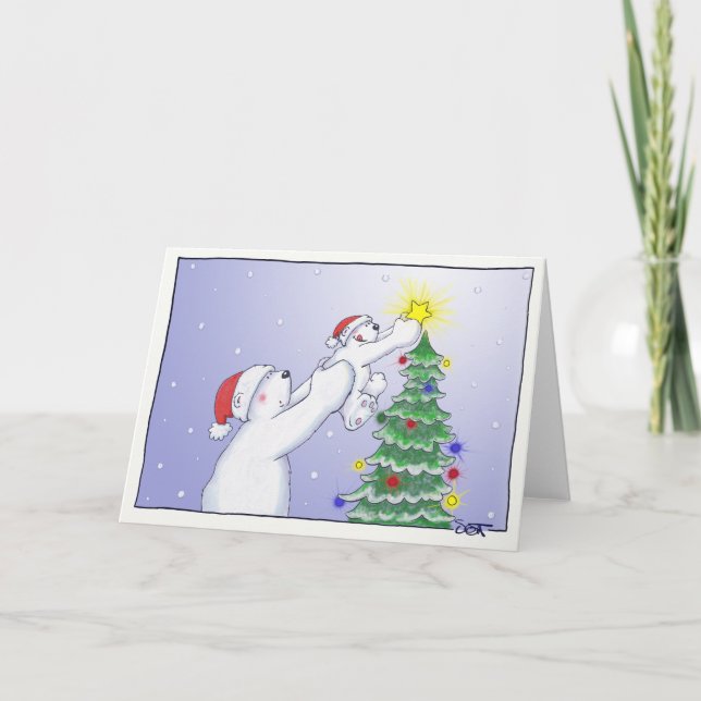 Cartão De Festividades Star on the Tree (Frente)