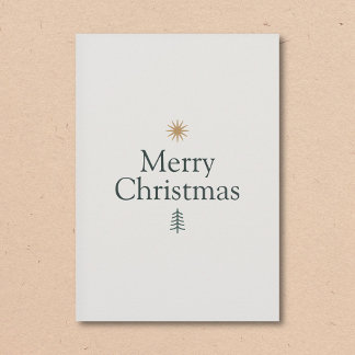Cartão De Festividades Star & Tree Minimalist Christmas Card