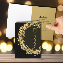 Cartão De Festividades Star Wreath Black Merry Christmas Business