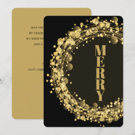 Cartão De Festividades Star Wreath no Natal Negro