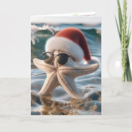 Cartão De Festividades Starfish De Natal Em Água Cheia