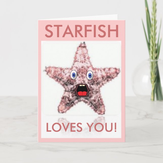 Cartão De Festividades Starfish Loves You Valentine's Day Card (Frente)