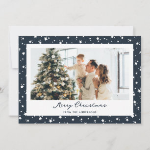 Cartão De Festividades Starry Blue Photo Feliz Natal