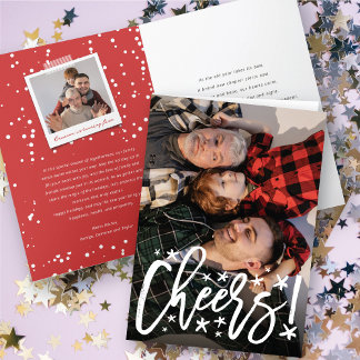 Cartão De Festividades Starry Cheers Brush Script Modern New Year Foto