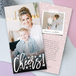 Cartão De Festividades Starry Cheers Brush Script Modern New Year Foto