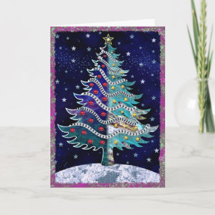 Cartão De Festividades Starry Christmas