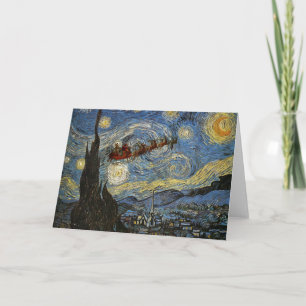 Cartão De Festividades Starry Christmas Night Card