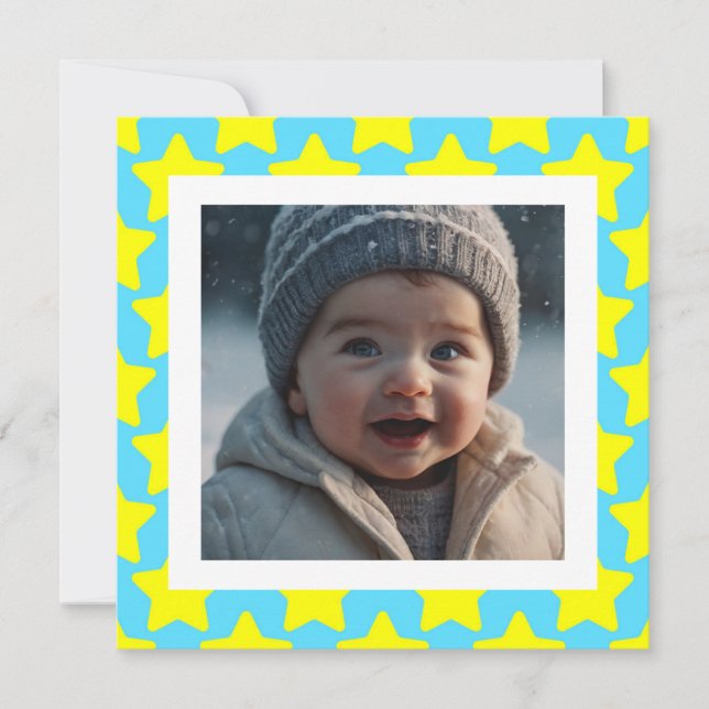 Cartão De Festividades Starry Christmas Photo Card with Baby Personalized (Frente)