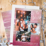 Cartão De Festividades Starry Night Joy to the World 3 Photo Collage Red<br><div class="desc">Crie seu próprio cartão de 3 fotos coladas, com Joy para o mundo, em uma estrelada noturna. A design apresenta pinceladas de aquarela, em tons de rubi vinho tinto e rosa, com estrelas, luz estelar e poeira dourada. A alegria ao mundo está escrita em caligrafia moderna, que você pode mudar...</div>