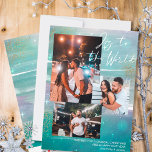 Cartão De Festividades Starry Night Joy to the World 3 Photo Green<br><div class="desc">Crie seu próprio cartão de 3 fotos coladas, com Joy para o mundo, em uma estrelada noturna. A design apresenta braçadeiras de aquarela, em tons de verde-menta rosa e cinzas, com estrelas, brilho estelar e poeira dourada. A alegria ao mundo está escrita em caligrafia moderna, que você pode mudar para...</div>